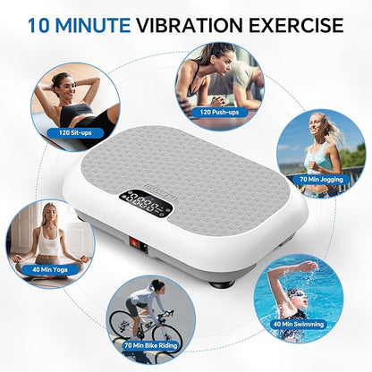 Vibration Plate Exercise Machine Weight Loss, Full Body Shaker Workout Vibration Plates Lymphatic Drainage, Stand Shake Vibrating Plate for Women Men 450 Lbs Capacity Fitness Platform