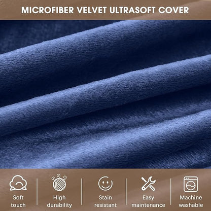Bean Bag Chairs for Adults - Memory Foam Furniture BeanBag Chair - Kids/Teens Sofa with Soft Micro Fiber Cover - Round Fluffy Couch for Living Room Bedroom College Dorm - 4 ft, Navy