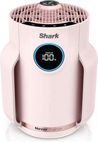 Shark NeverChange Air Purifier Compact Pro with Long-lasting HEPA Exceeding Filtration, Captures Pet Dander, Dust, Smoke, and Allergens, up to 250 sq. ft. for Bedroom, Home Office, Dorm, HP072PK