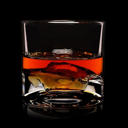 Yosemite Heavy Crystal Whiskey Glasses Gift Set of 2, Thick Freezable Bourbon Glass 1lb Each, Premium Whiskey Gifts for Men, Frozen Crystal Chills Cocktails, 10 oz