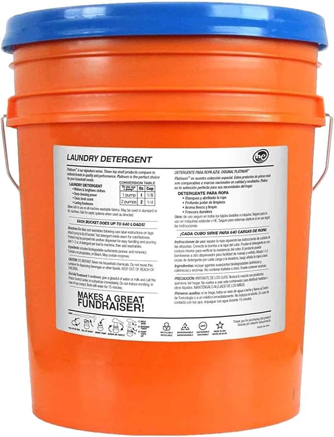 Ultra Fresh Liquid Laundry Detergent Washing Soap, 6X Platinum, ColdWater, 5 Gallon – Fabric Odor Remover to Wash Clothes and Sheets