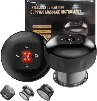 5-in-1 Smart Dynamic Cupping Therapy Set, Smart Cupping Therapy Massager, 12 Levels of Suction Strength and Temperature Control for Targeted Pain Relief, Knots, Aches, Portable Cupping Kit