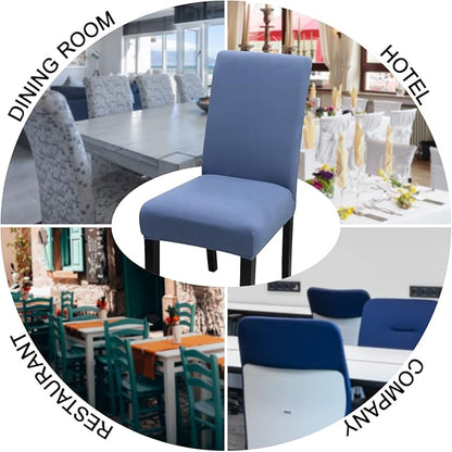 JQinHome 4 Pcs Dining Chair Slipcover, High Stretch Removable Washable Chair Seat Protector Cover for Home Party Hotel Wedding Ceremony