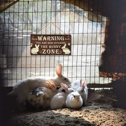 Putuo Decor Funny Rabbit Sign Bunny Rabbit Home Decor Gift Bunny Mom Bunny Lover 12 x 6 Inch (The Bunny Zone) Easter Decorations