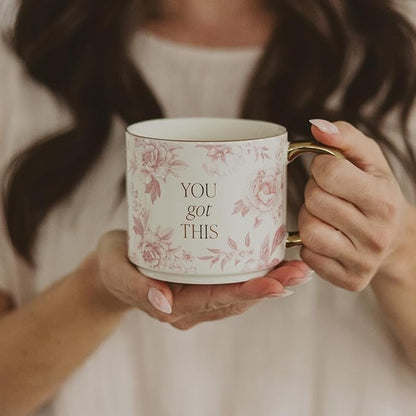 Sweet Water Decor You Got This Gold Handle Coffee Mugs - 17oz Cute Coffee Mugs for Hot & Cold Drinks - Spring Home Decor and Gift - Ideal Tea & Espresso Cups