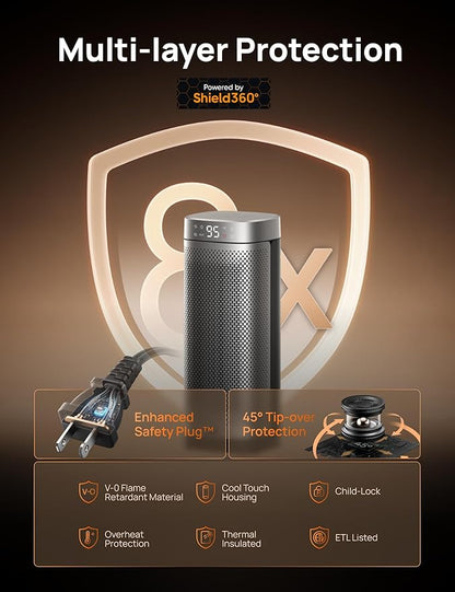 Dreo Space Heaters for Indoor Use, 1500W Fast Heating Portable Heaters with Remote, Large PTC Ceramic Electric for Bedroom, 12H Timer, 70° Oscillation, Overheat Protection, Safety Heat for Home Office