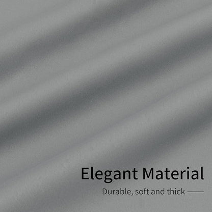 Easy-Going Blackout Curtains for Bedroom, Solid Thermal Insulated Grommet and Noise Reduction Window Drapes, Room Darkening Curtains for Living Room, 2 Panels (42x45 in, Light Gray)