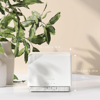 ASAKUKI 700 ml Premium Essential Oil Diffuser, 5 in 1 Ultrasonic Aromatherapy Fragrant Oil Vaporizer Humidifier, Timer and Auto-Off Safety Switch, 7 LED Light Colors