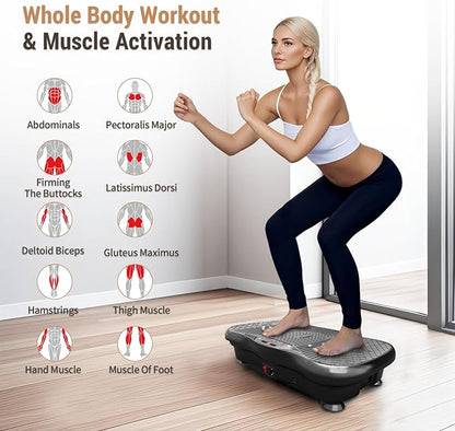 Vibration Plate Exercise Machine,Vibration Plate for Lymphatic Drainage,Whole Body Vibration Platform Portable Home for Weight Loss Muscle Toning & Fitness.