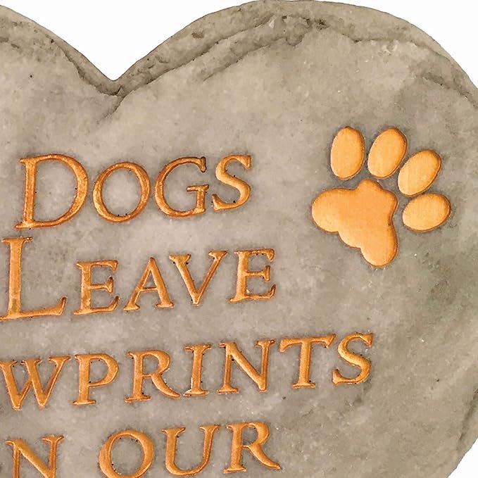 Spoontiques - Garden Décor - Dogs Leave Pawprints Stepping Stone - Decorative Stone for Garden
