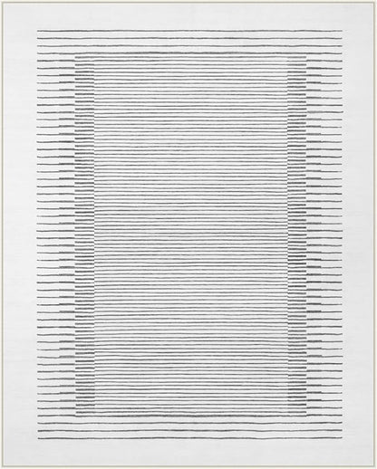 Wonnitar Washable Striped 8x10 Rugs for Living Room, Non-Slip Soft Grey Berber Stripe Bedroom Rug, Low Pile Minimalist Floor Carpet for Dining Room Living Room Office Department (Grey, 8' x 10')