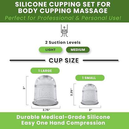 Silicone Cupping Therapy Set Beginner Massage Cupping Cups for Cupping Therapy Cup Kit for Massage, Myofascial Release, Cellulite Reduction
