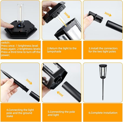 Solar Pathway Lights, Upgraded Solar Bright LED Path Lights, Outdoor Waterproof Garden Landscape Lighting with 2 Lighting Modes & Auto On/Off, for Yard, Landscape, Patio, Lawn, Path, Walkway, Driveway
