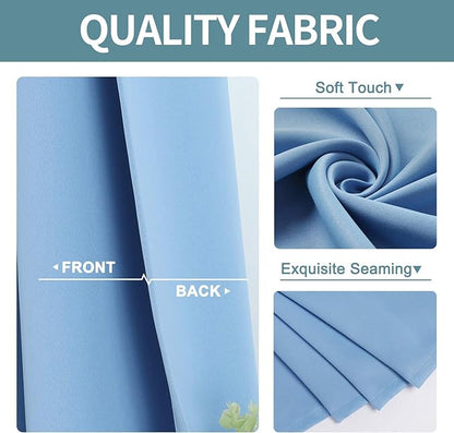 ChrisDowa Grommet Room Darkening Curtains for Bedroom and Living Room - 2 Panels Set Thermal Insulated Blackout Curtains (Sky Blue, 52W x 45L)