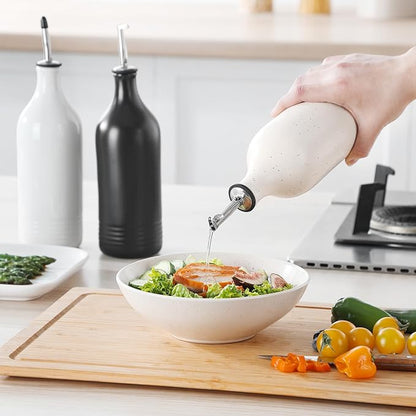 vancasso 20 Oz Ceramic Olive Oil Dispenser Bottle, Bottle Dispenser with Spout and Funnel for Kitchen,Suitable for Oil, Vinegar, Coffee Syrups & Other Liquids，Cream