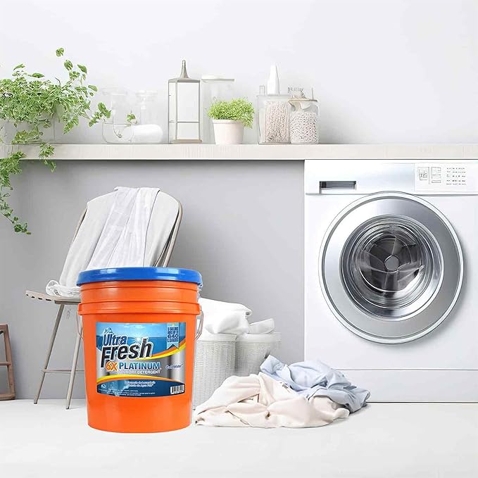 Ultra Fresh Liquid Laundry Detergent Washing Soap, 6X Platinum, ColdWater, 5 Gallon – Fabric Odor Remover to Wash Clothes and Sheets
