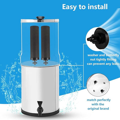 Water Filter Silver Infused Replacement for Berkey® BB9-2® Black Carbon Block Filters System,Compatible with Berkey® Gravity Countertop Purification Elements,Pack of 4