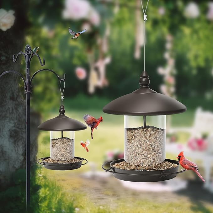 Pack of 2 Bird Feeder for Backyard Birds. Bronze