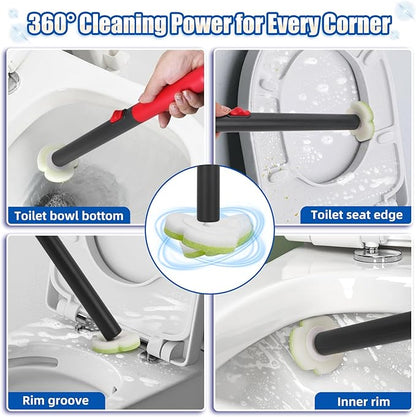 Disposable Toilet Brush - 30 Toilet Wand Refills,Toilet Brush with Holder,Disposable Toilet Bowl Cleaner Wand for Deep Cleaning and Hygienic Bathroom Maintenance.