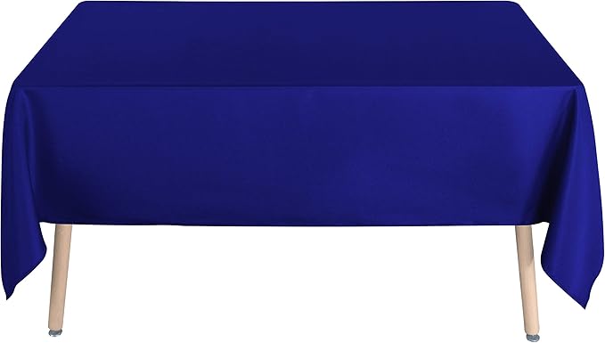 sancua Rectangle Tablecloth - 54 x 78 Inch - Stain and Wrinkle Resistant Washable Polyester Table Cloth, Decorative Fabric Table Cover for Dining Tables, Buffet Parties and Camping, Blue