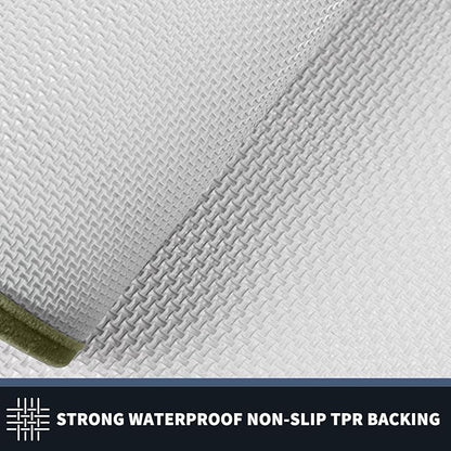 PURRUGS Dirt Trapping Door Mat 32" x 48", Non-Slip/Skid Machine Washable Entryway Rug, Shoes Scraper, Area Rug, Super Absorbent Welcome Mat for Muddy Wet Shoes and Paws, Budding Green & Sage Green
