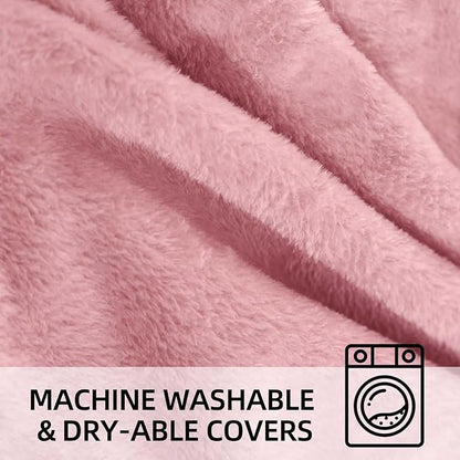 Bean Bag Chair 3Ft, Memory Foam Filled, Large Beanbag Chairs for Adults and Teens, Soft Sofa with Removable Flannel Cover, Round Couch for Living Room Bedroom College Dorm (Pink, 3FT-36×36"×24")