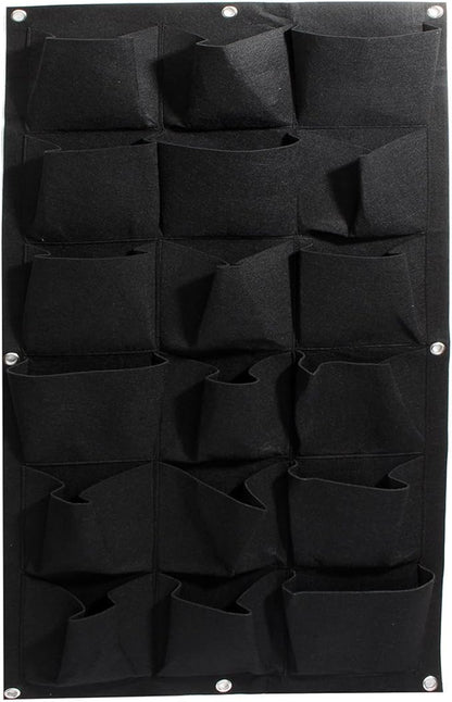 Ogrmar 18 Pockets Vertical Wall Garden Planter Plant Grow Bag for Flower Vegetable for Indoor/Outdoor (18 Pockets, Black)