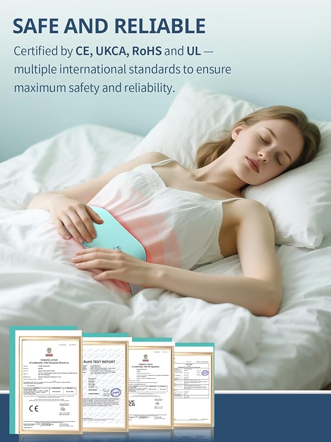 Slimpal Portable Heating Pad for Period Cramps, FSA HSA Eligible, Cordless Heat Pad for Menstrual Cramps Relief, 3 Timer Auto Off Setting, Electric Heating Belt Gifts for Her Women Girl Wife, Aqua