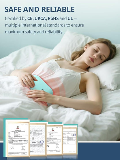 Slimpal Portable Heating Pad for Period Cramps, FSA HSA Eligible, Cordless Heat Pad for Menstrual Cramps Relief, 3 Timer Auto Off Setting, Electric Heating Belt Gifts for Her Women Girl Wife, Aqua