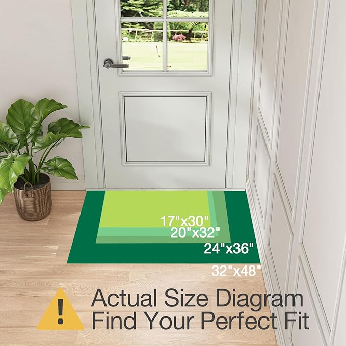 LUMI Ultra Thin Door Mat for Entryway, Low Profile Non Slip Rubber Backing Indoor Doormat, Easy Clean Welcome Entrance Mat for Inside House, Patio,Beige 32"x48"