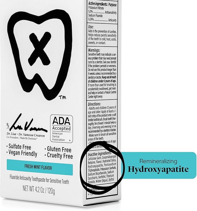 Professional Enamel Rebuilding Toothpaste - 2 Pack - Remineralizing Nano Hydroxyapatite Toothpaste with Sodium Fluoride, ADA Approved, Vegan, 2 x 4.2oz