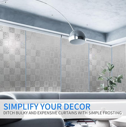 Window Film Privacy Day and Night with Installation Tools, Static Cling Glass Film Ideal for Home Shower Office Glass Door (White, 23.6 x 78.7 Inch)