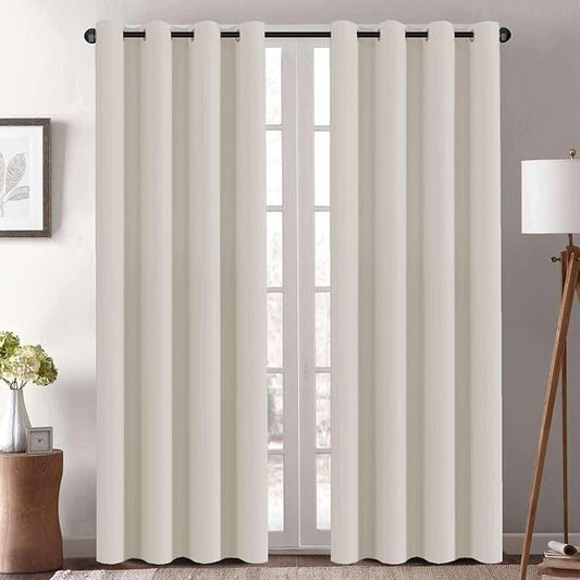 H.VERSAILTEX Thermal Insulated Blackout Window Panels Microfiber Formaldehyde-Free Kids Curtains for Holiday Season Home Decoration,Grommet Top,52 by 96 - Inch - Fog - Set of 2