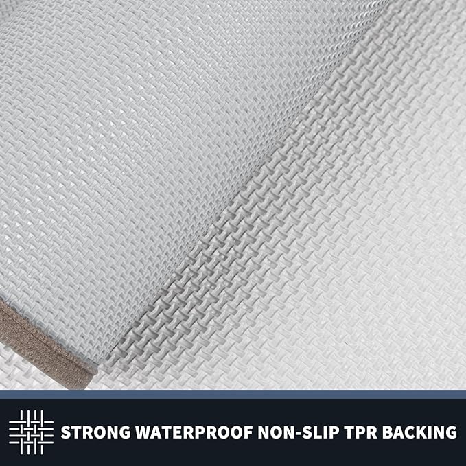 PURRUGS Dirt Trapping Door Mat 24" x 70", Non-Slip/Skid Machine Washable Entryway Rug, Shoes Scraper, Area Rug, Super Absorbent Welcome Mat for Muddy Wet Shoes and Paws, Beige & Grayish Brown