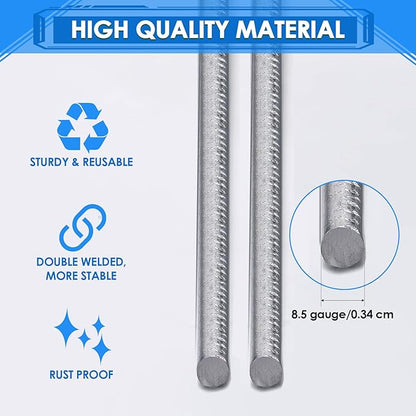 200 Pcs H Stakes for Yard Signs 30'' x 10'' Metal Heavy Duty H Frame Wire Stakes Weatherproof Metal Holder for 4mm 5mm Corrugated Signs Advertising Board Guidepost Yard Halloween Decor