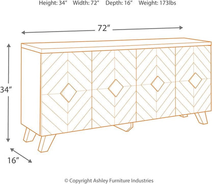 Signature Design by Ashley Robin Ridge Modern Wood Accent Cabinet or TV Stand, Brown & Black