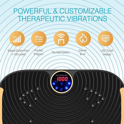 AXV Vibration Plate Fitness Platform Exercise Machine Vibrating Lymphatic Drainage Shaking Full Body Shaker Workout Vibrate Stand Shake Board Sport Gym for Weight Loss Fat Burner for Women Men