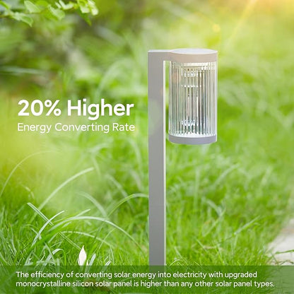 Solar Pathway Lights Outdoor, 2 Pack Upgraded Outdoor Solar Lights for Outside Super Bright Up to 12Hrs, IP65 Waterproof Solar Garden Lights for Yard Landscape Path Walkway Decoration(Cool White)
