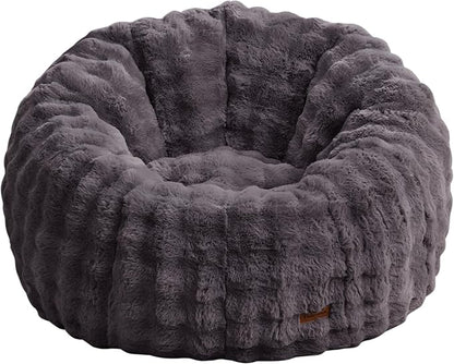 Hobestluk Bean Bag Chair Oversized Bean Bag Chair for Adults Donut-Shaped Large Bean Bag with Spacious Design for Living Room Bedroom or Reading Nook (Bubble Dark Grey)