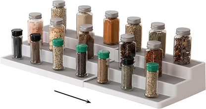 SIMPLEMADE 3-Tier Spice Rack Organizer - Versatile Storage Shelf for Kitchen, Bathroom, Bedroom & Office, Set of 1, White