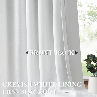 Vision Home White Pinch Pleated Full Blackout Curtains Thermal Insulated Window Curtains 84 inch for Living Room Bedroom Room Darkening Pinch Pleat Drapes with Hooks Back Tab 2 Panel 40" Wx84 L