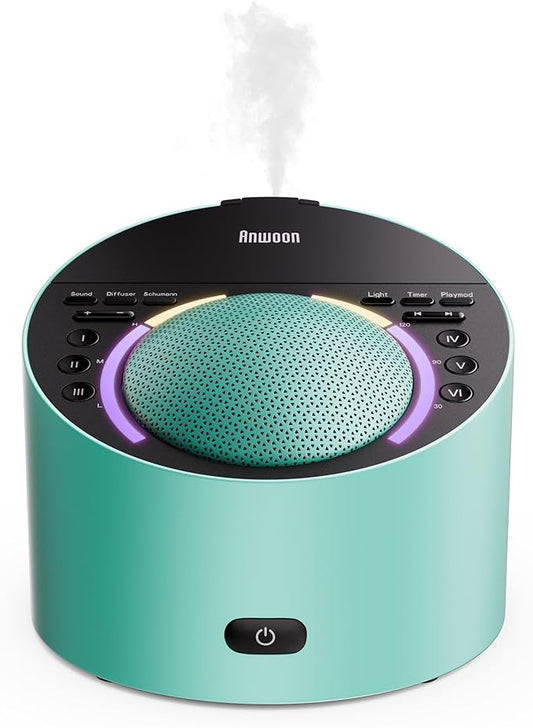Pro 4-in-1 Sound Machine & Aroma Diffuser Sleep System | Metal Shell with 50+ Natural Soothing Sounds, Schumann Resonance, Night Light (Compatible with All AN-AIO25 Models) - Adults Kids Baby