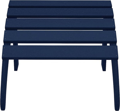 WestinTrends Outdoor Ottoman, Patio Adirondack Ottoman Foot Rest, All Weather Poly Lumber Folding Foot Stool for Adirondack Chair, Widely Used for Outside Porch Pool Lawn Backyard, Navy Blue