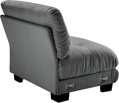 Armless Sofa W/1 Pillow - Gray