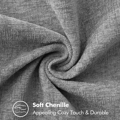 MIULEE Pack of 2 Couch Throw Pillow Covers 18x18 Inch Dark Gray Farmhouse Decorative Pillow Covers with Stitched Edge Soft Chenille Solid Dyed Spring Pillow Covers for Sofa Bed Living Room