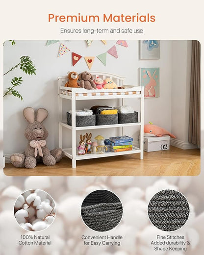 KALLAX Small Woven Basket, 13.5 x 9.5 x 5 Inches, Storage Basket for Organizing, Cute Small Rope Shelf Closet Cube Storage Bins Baskets for Shelves, Dog Toy Gift Baskets Empty, 3 Pack Mixed Black