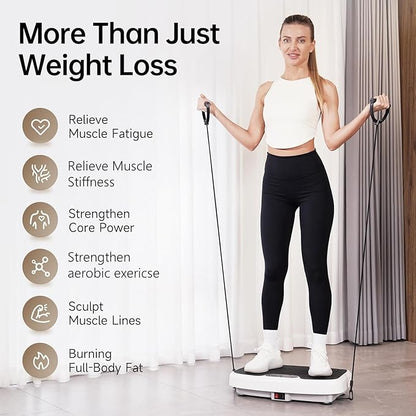 YAMO Vibration Plate Exercise Machine, Vibrating Plate for Lymphatic Drainage & Weight Loss, 350lbs Capacity Whole Body Shaking Workout Fitness Platform