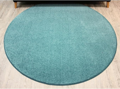KOECKRITZ Soft and Colorful Kids Classroom Area Rugs (Passes Flammability Pill Test) Many Sizes and Bright Colors to Select from (9' Round, Surf)