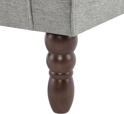 UIXE High Back Accent Chairs Set of 2, Upholstered Armchair in Fabric, Retro Wingback Arm Chair for Living Room, Comfy Single Sofa Bedroom Reading Seat with Solid Wood Legs - Light Gray