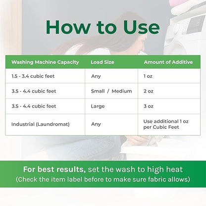 Lice and Bed Bug Laundry Additive - Environmentally Responsible, Odorless, and Stain-Free Liquid Laundry Treatment - Safe for Children and Pets - Any Water Temperature (32 Fl Oz)